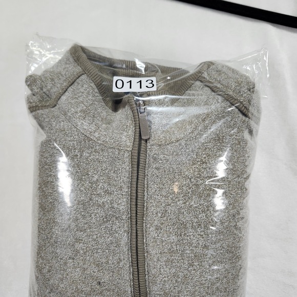 Greg Norman Mens Quarter Zip Pullover Sweater XL TG Beige Heathered Fleece Golf - Picture 8 of 8